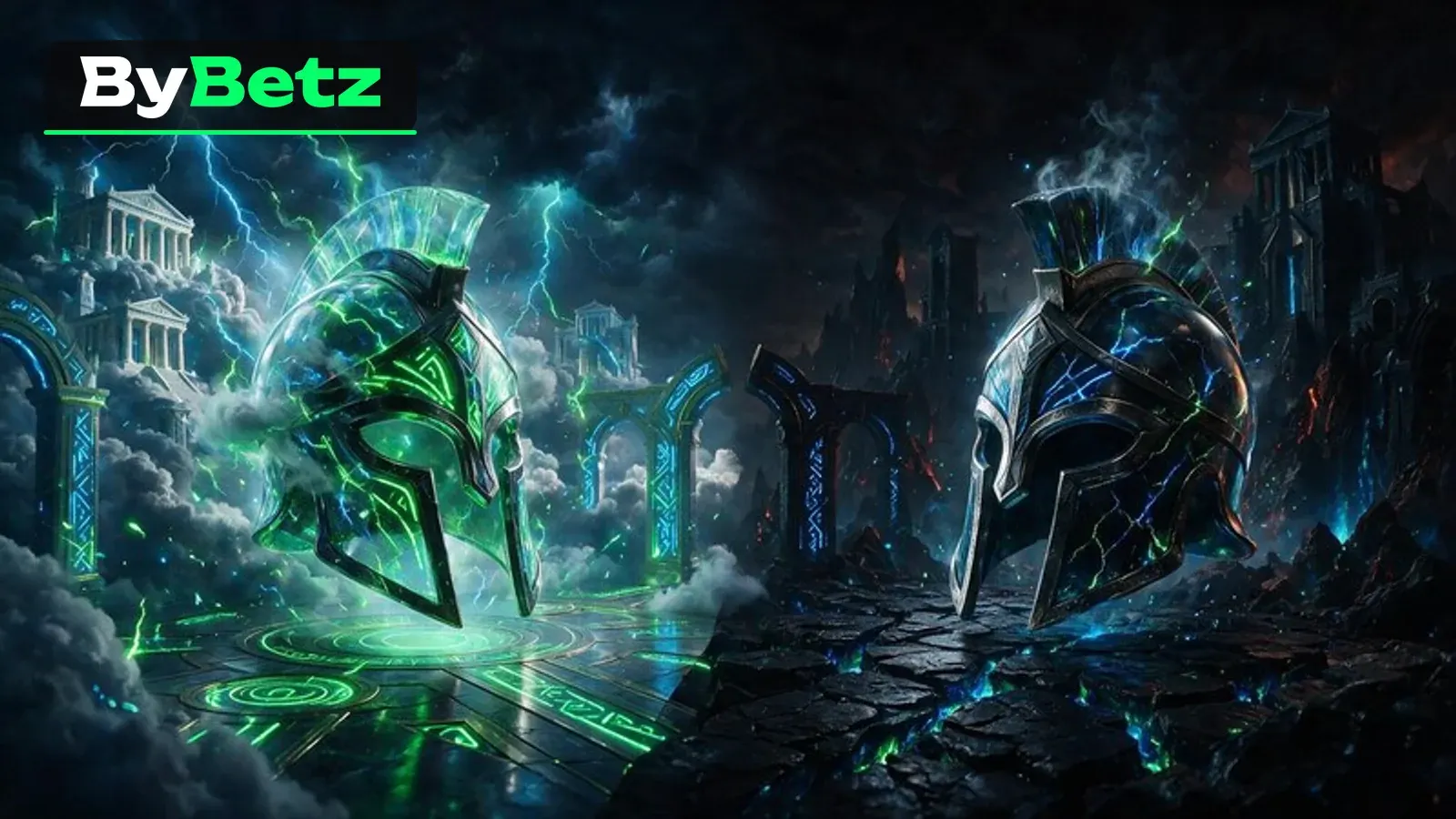 ByBetz editorial banner for the Zeus vs Hades - Gods of War game guide