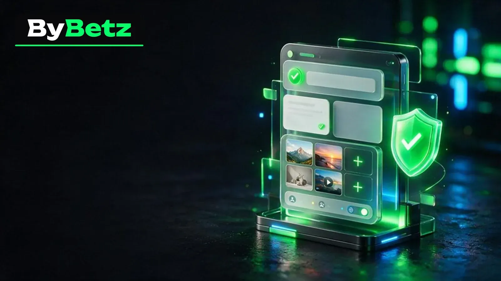 ByBetz profile post composer with text, photo and visibility controls