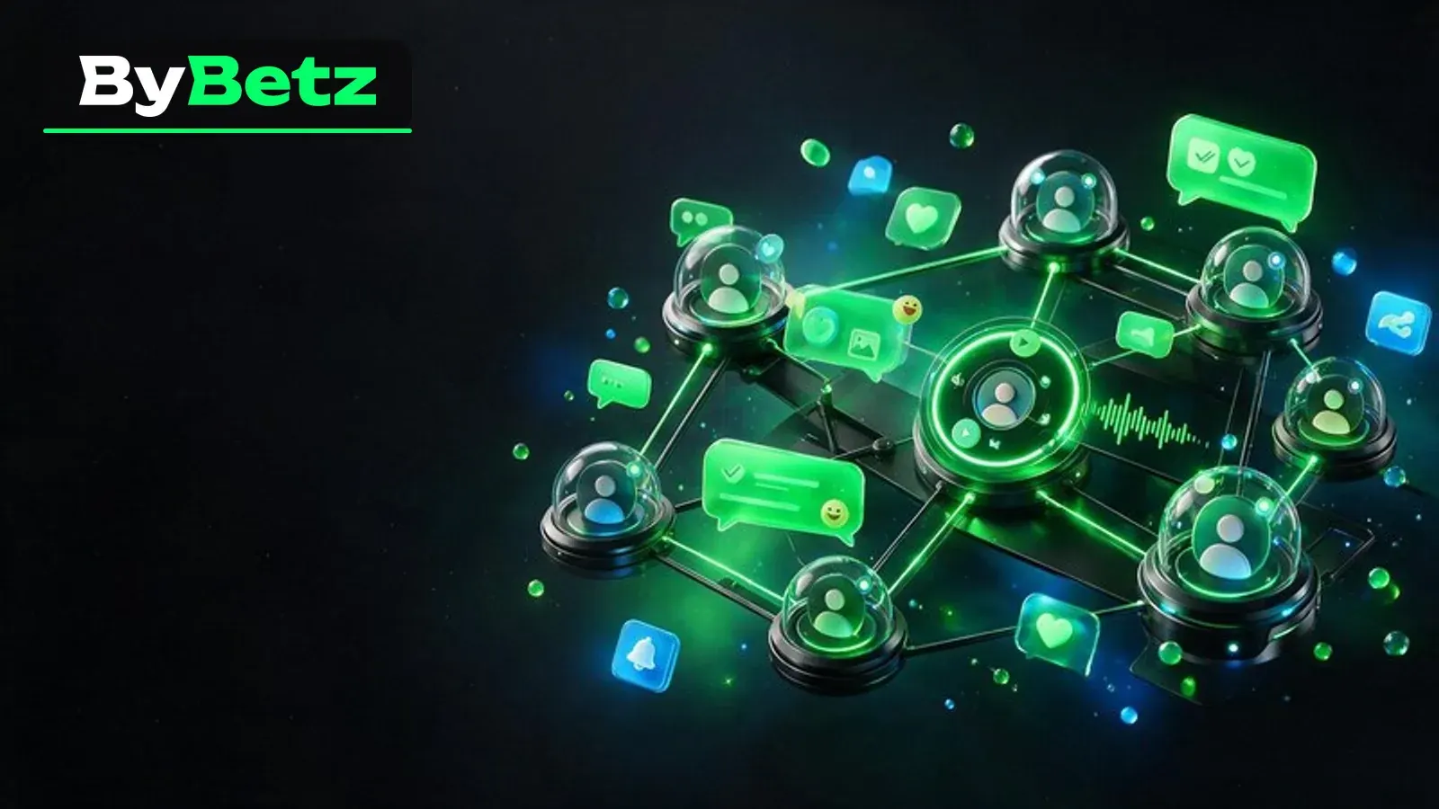 ByBetz Social hub with connected profile, chat and party controls